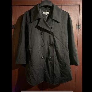 New York & Company Double Breasted Cape/Poncho/Jacket Black Size L/XL